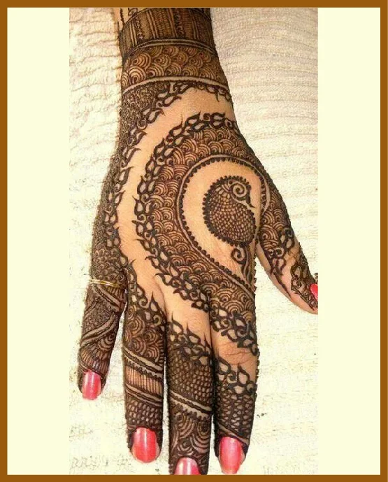 Mixed Spiral Chain Pattern In Modern Back Hand Mehndi Design